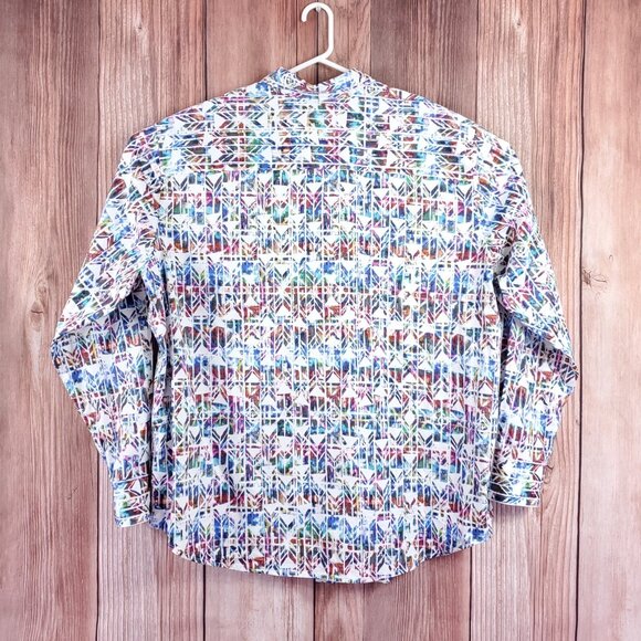 Robert Graham Mens 2XLT Abstract Geometric Colorful Long Sleeve Button Up Shirt - Picture 2 of 16